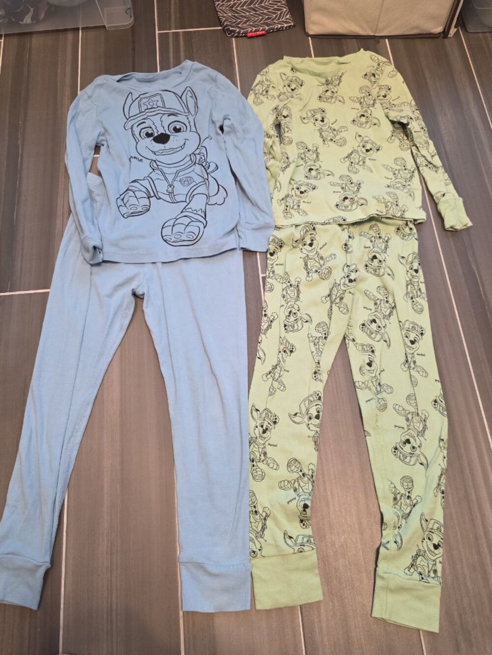 H&M 4pc Blue and Green Long Sleeve PJ Set Paw Patrol — 5Y